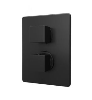 Встраиваемый смеситель для ванны Paini Dax 84PZ691TH с термостатом чёрный матовый